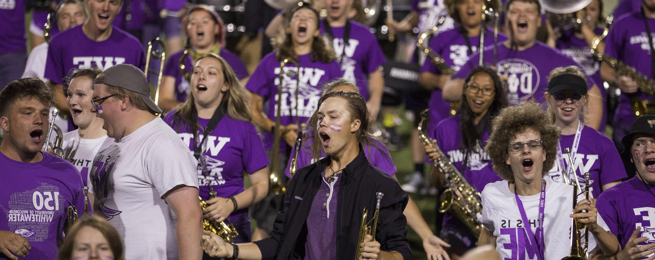 The Marching Band performs at RU Purple.